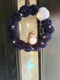 Night Owl Wreath (30cm) with Lights