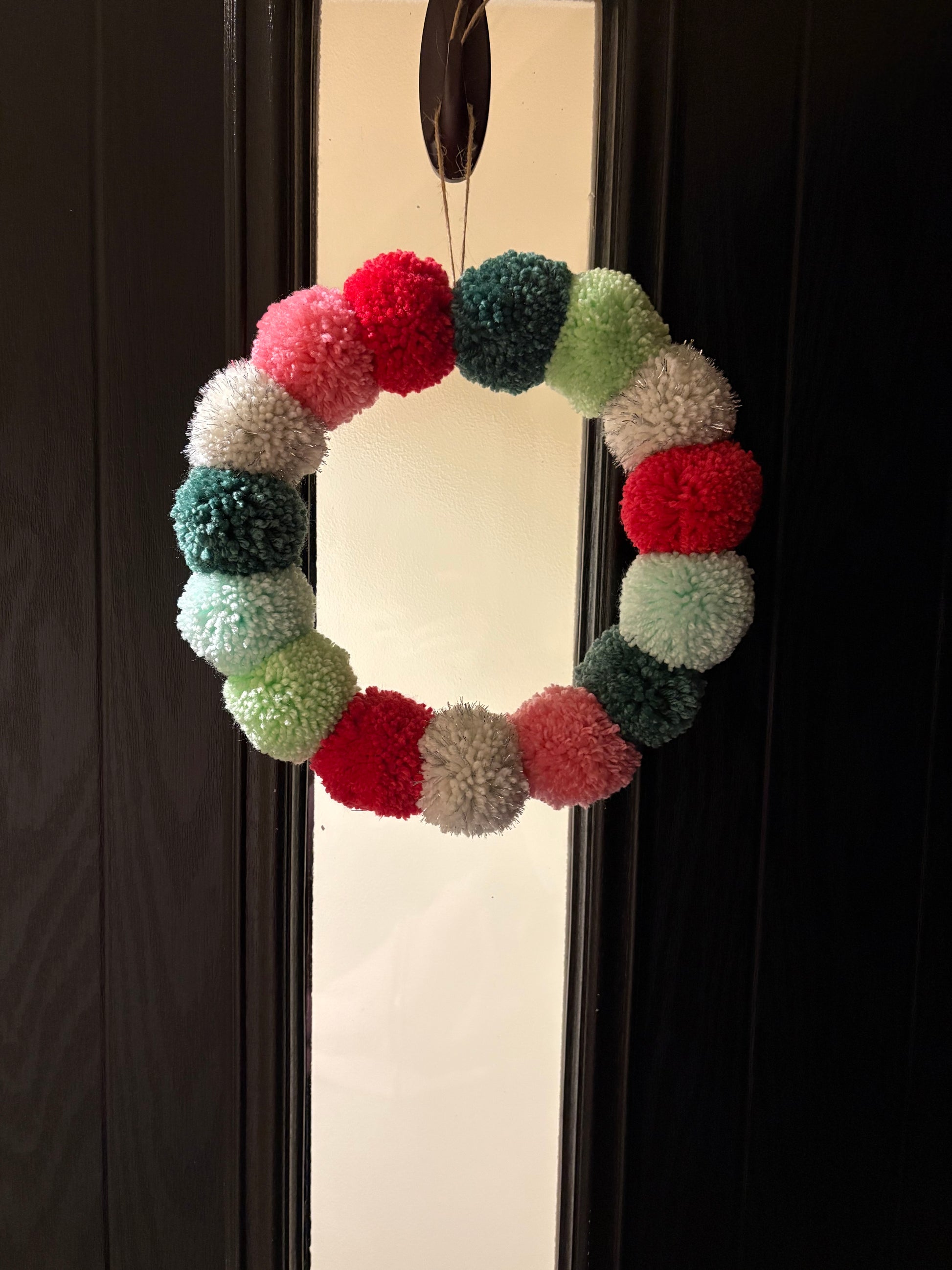 Handmade candy-themed door wreath, 20cm, by The PomPom Lodge"