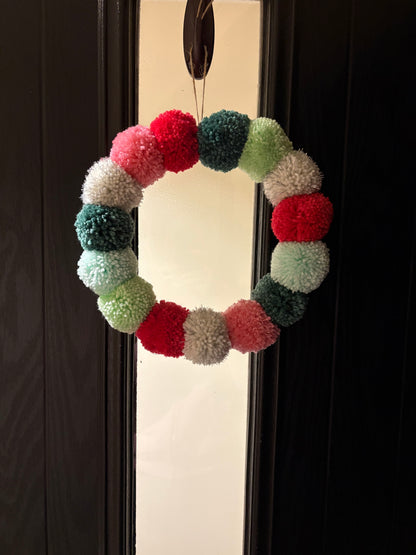 Handmade candy-themed door wreath, 20cm, by The PomPom Lodge"