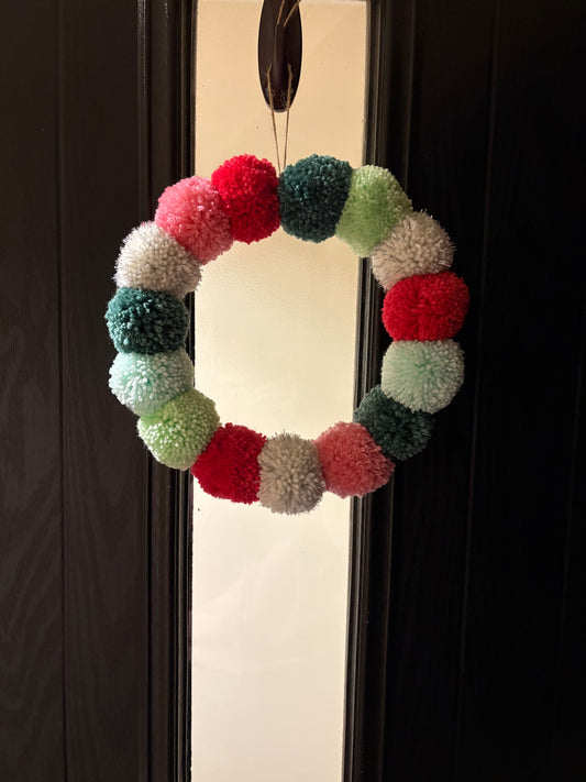Handmade candy-themed door wreath, 20cm, by The PomPom Lodge"