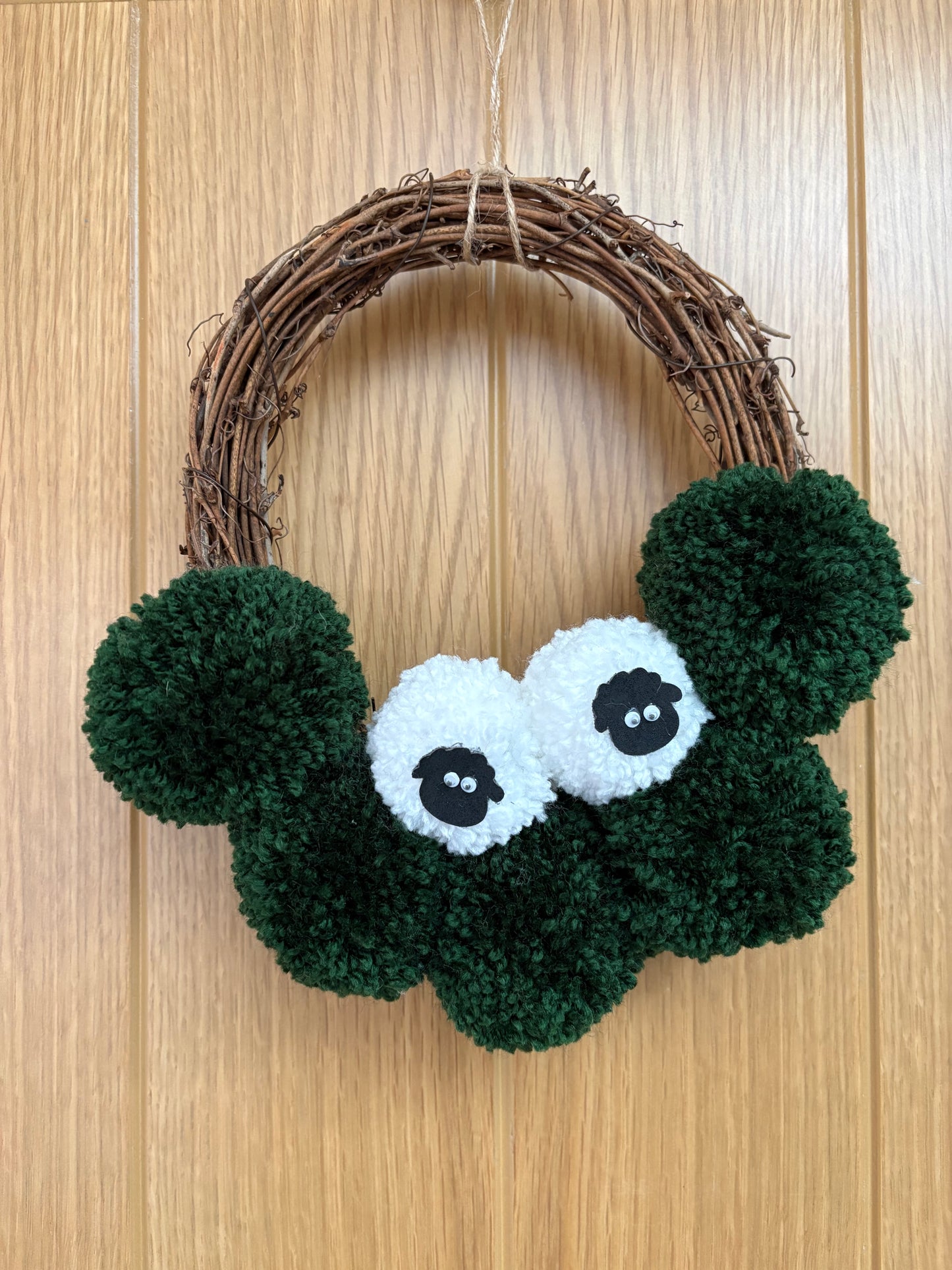 Sheep in a meadow wicker wreath
