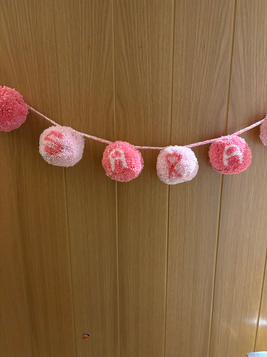 4 Letter Pink Name Bunting
